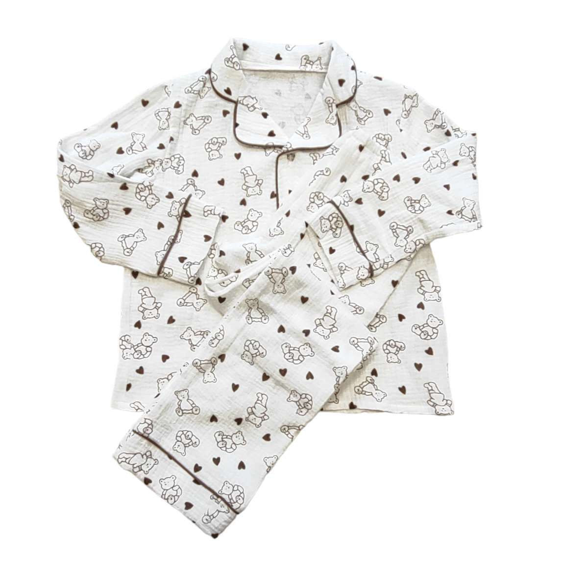 Muslino pižama vaikams "Meškiukai", trumpa